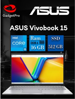 Ноутбук ASUS Vivobook 15 (Core i5-1334U 16ГБ, 512ГБ SSD, 15.6" FHD IPS, NoOS), серебристый