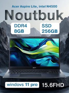 Ноутбук Acer Aspire Lite, intel N4500, LPDDR4X 8 ГБ, SSD 256 ГБ, 15.6FHD IPS, IRON GRAY