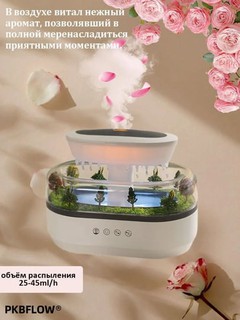 Aromadiffuzor & havo namlagich – tungi chiroq bilan, sokin ishlash, 12 Vt, 8 soat taymer