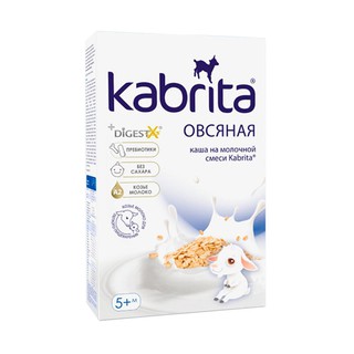 Каша Kabrita на козьем молоке овсяная 5м+ 180 гр