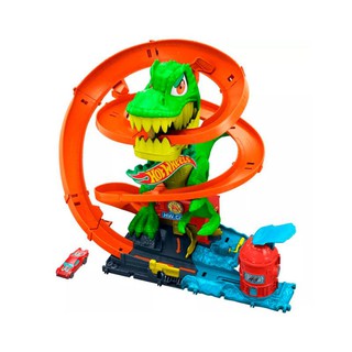 Автомобильный трек Hot Wheels City T-Rex vs Fire Station