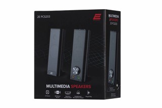 Акустическая система 2E "PCS203", USB, пластиковая, компьютерная, черно-металлическая
