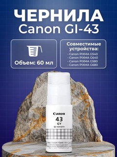 Printer uchun siyoh GI-43 Canon PIXMA G540 G640 G580 G680, 60 ml