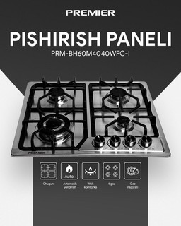 Газовая варочная панель Premier PRM-BH60M4040WFC-I , inox
