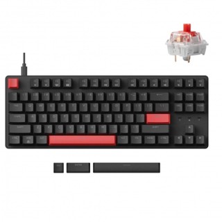 Mexanik klaviatura Lemokey X1 87Key, Keychron Red, USB-A, QMK/VIA, EN/UZ/RU, Red led, черный