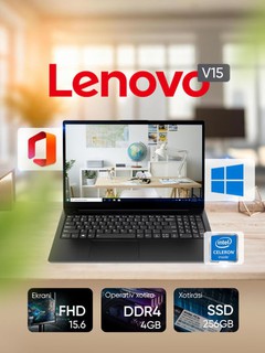 Ноутбук Lenovo Intel Celeron N4500, DDR4 4GB, SSD 256GB, 15.6"FHD+WINDOWS офисные программы