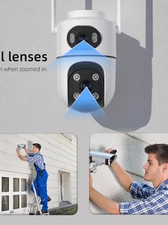 Uy xavfsizlik kamerasi tashqi WIFI 360° Full HD 2 va 3 kozli avtomatik kuzatish