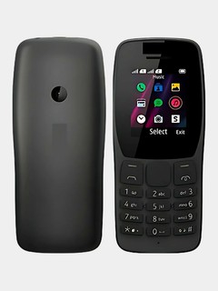 Телефон Nokia 110, кнопочный, черный, встроенный фонарик, 2 SIM, 3G,