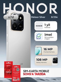 Смартфон Honor X7D 8/256 GB, AMOLED, NFC, IP54, 108 Мп, 120Гц, gray