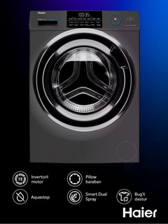 Kir yuvish mashinasi Haier HW70-BP12959DE, 7 kg, invertor 1200 ay/daq, dasturlar soni 12
