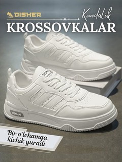 Erkaklar uchun DISHER StreetCore qulay kundalik krossovkalar (1 o‘lchamga kichik yuradi)