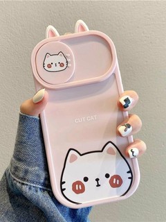 3D Чехол c ушками "Котенок", для iPhone 16 Pro, с защитой камеры