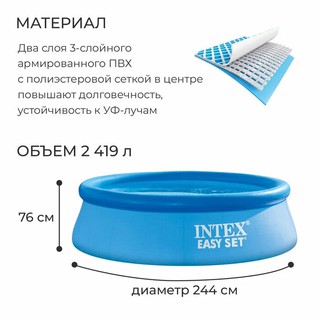 Надувной бассейн INTEX 28110, тёмно-синий