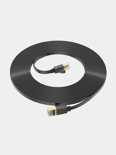Кабель Hoco US07 General, RJ45, 10м, плоский, Cat6, чистая медь, Ethernet для дома и офиса