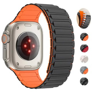 Силиконовый магнитный ремешок для Apple Watch Band Ultra 2 49 мм 45 мм 44 мм 42 мм 41 мм 40 мм 38 мм браслет iWatch Series 9 8 7 6 SE 5 4 Correa