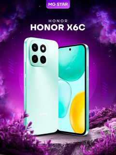 Смартфон Honor X6c, 6/128ГБ, экран 120Гц, аккумулятор 5300мА·ч, защита IP64