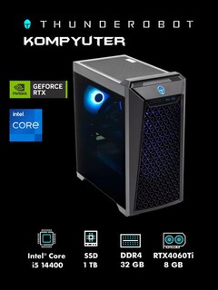 Игровой компьютер Thunderobot Warrior Super RL2, i5-14400, DDR4 32 ГБ, SSD 1TБ, RTX 4060Ti