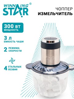 Многофункциональный электрический кухонный комбайн Winning Star ST-5582, 300 Вт, 3 л