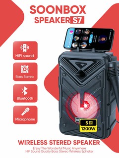 Колонка для караоке Bluetooth Soonbox S6 / S7 + микрофон