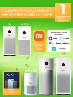 Очистители воздуха Xiaomi Smart Air Purifier Compact/4/4 Lite/4Pro/Elite глобальная версия