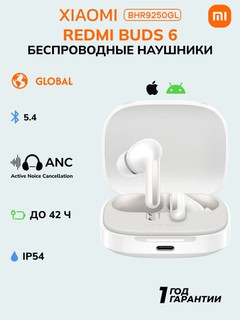 Redmi Buds 6 simsiz quloqchinlari, Bluetooth,Android va iPhone, 10-42 soatgacha, Global