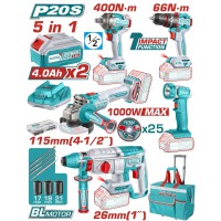 Набор аккумуляторных инструментов TOTAL TCKLI20592