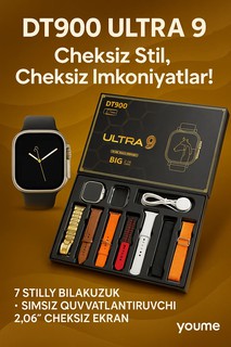 Умные часы Smart Watch DT900 ULTRA 9, чехол для беспроводной зарядки и 7 ремешков в подарок