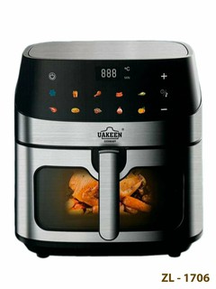 Аэрогриль UAKEEN ZL-1706, 10л, электронное управление, таймер, серебристый