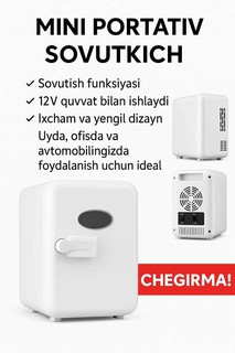 Мини-холодильник, для дома/офиса/автомобиля, 8 л, 220/12 В, бело-голубой