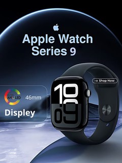 Умные часы Appl Watch Series 9, 46 мм, Jet Black Aluminum Case, Sport Band