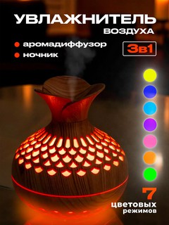 Увлажнитель воздуха 3-в-1, с аромадиффузором и функцией ночника