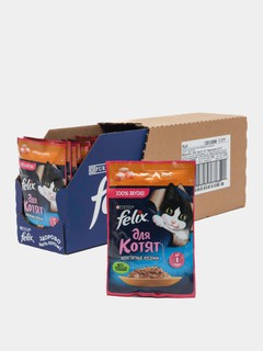 Влажный корм для котят FELIX Аппетитные Кусочки, с курицей в желе, 75 г * 26 штук