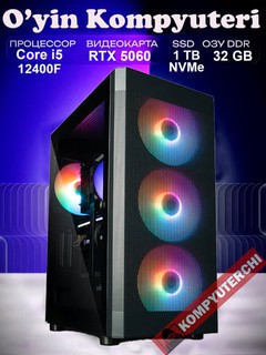 O'yin kompyuteri Core i5-12400F, 32GB DDR4, 1TB SSD NVMe,RTX 5060 8GB RGB case