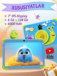 Bolalar plansheti P100 / P200 Pro Max, Android 13, 6/128 GB, Wi-Fi, montessori o'yinlari