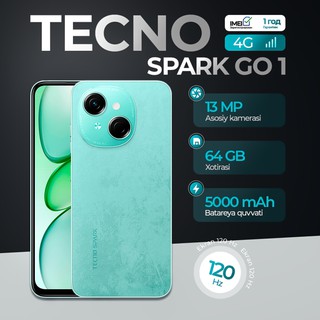 Смартфон Tecno Spark Go 1 3/64 ГБ, зелёный