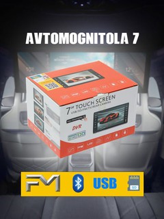 Avtomognitola 7'' sensorli ekran bilan, FM, Bluetooth, USB, SD, orqa ko'rish kamerasi bilan