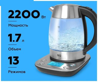 Электрочайник BQ KT1703G , Стальной-Чёрный