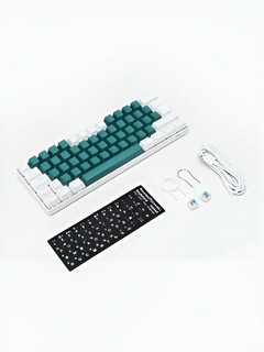Игровая клавиатура T60, Outemu Brown, радиоканал/USB, RGB подсветка, 1 штука Зеленый
