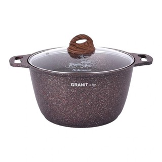 Кастрюля Kukmara 6л со стеклянной крышкой АП, линия Granit ultra