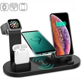 4 в 1 беспроводная зарядная подставка Qi для iPhone 14 13 12 11 Pro Max, док-станция для быстрой зарядки Apple Watch Ultra 8 7 AirPods Pro Samsung S23