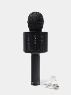Микрофон караоке, детский, с беспроводным Bluetooth WS 858, микрофонная колонка