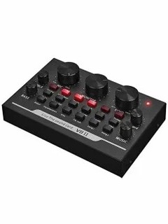 Внешняя звуковая карта V8-IIs для подкастов, стримов, интервью, Bluetooth, 7 регулировок, 12 эффектов