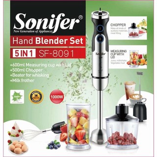 Блендер Sonifer SF-8091S 5 в 1, 1000 Вт – многофункциональный кухонный комбайн