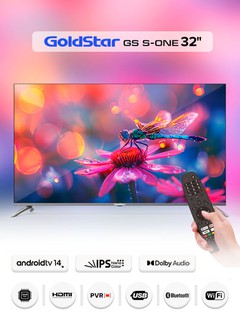 Умный безрамочный телевизор GOLDSTAR 32" HD / 43"FULL HD GS S-ONE, Android 14
