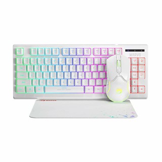 Игровой комплект клавиатура+мышь MARVO CM310 WH EN с RGB-подсветкой, белый