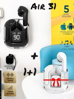Беспроводные наушники Air 31 с дисплеем микрофоном, Bluetooth 5.3