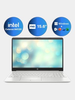 Ноутбук HP 15s-fq0008nia (5LQ) (Intel Celeron N4120/ DDR4 4GB/ SSD 256GB/ 15.6 HD/ Intel UHD Graphics/ DOS