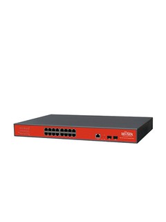 Boshqariladigan 350 W PoE Wi-Tek WI-PMS318GF kommutatori, gigabitli
