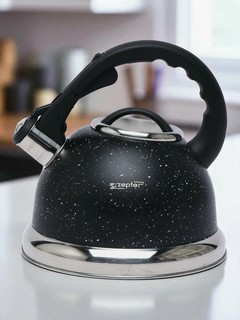 Чайник со свистком EMERALD, 3.5 л, нержавеющая сталь, для всех типов плит. чёрный