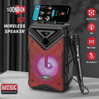 Колонка для караоке Bluetooth Soonbox S6 / S7 + микрофон